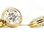 Hoop Earrings 18k yellow gold and 2 diamonds Handmade by Martinus