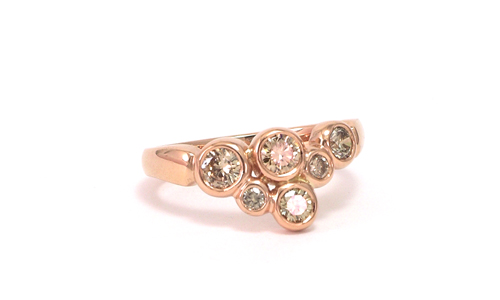 diamond ring in 18 karat rose gold