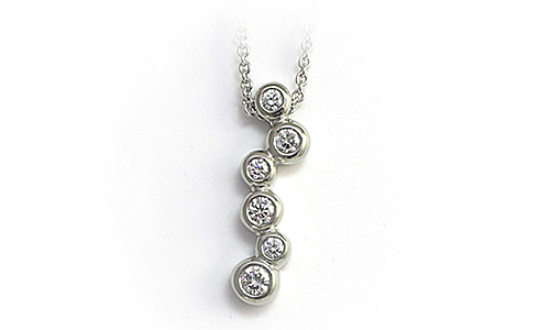 Diamond pendant barnacle style in white gold- handmade fine jewelry by Martinus