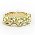 Barnacle Friends - woman's diamond ring yellow gold handmade Martinus