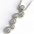 Barnacle Cascade Pendant in white gold with diamonds