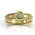 Bespoken - woman's diamond ring yellow and rose gold handmade Martinus