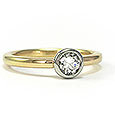 Bliss - woman's diamond ring yellow and white gold handmade Martinus