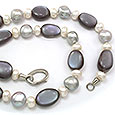 Blue Moon - necklace with moonstone pearls and white gold handmade Martinus