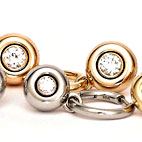 Hoop Earrings Click-in secure 18k with diamonds handmade - Martinus