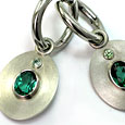 Hoop Earrings with tourmaline, diamonds and white gold by Martinus