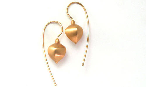 Unique Shepherd Hook Earrings in rose gold 18k