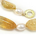 Honey and Silk citrine / pearl necklace by Martinus