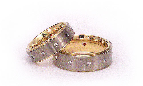 Never Let Go - diamond ring yellow and white gold handmade Martinus