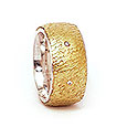 Poets Retreat - diamond ring yellow gold and silver handmade Martinus