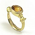 Ponte Veccio - gemstone ring with citrine in yellow gold handmade Martinus