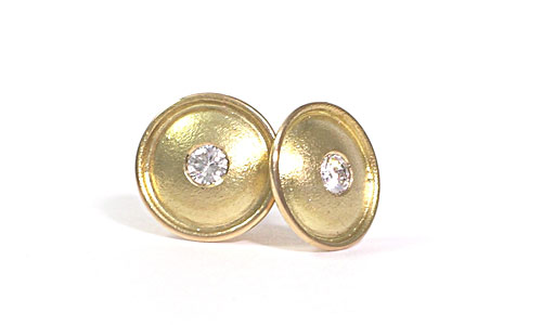 Reflections - studs earrings diamond and 18k gold - Martinus