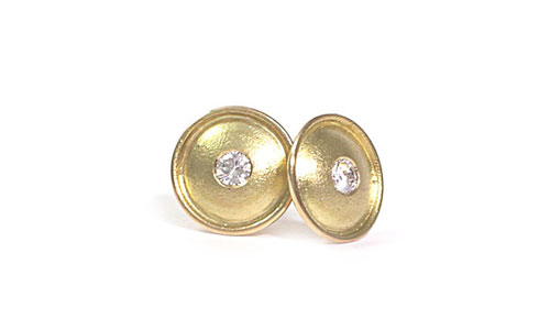 Reflections studs earrings diamond and 18k gold - Martinus