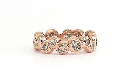 Royal Barnacles - Woman's diamond ring rose gold handmade Martinus