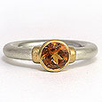Sunset Drive - gemstone ring with citrine in yellow gold and silver handmade Martinus