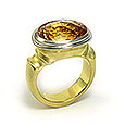 Valencia - gemstone ring with citrine in white and yellow gold handmade Martinus